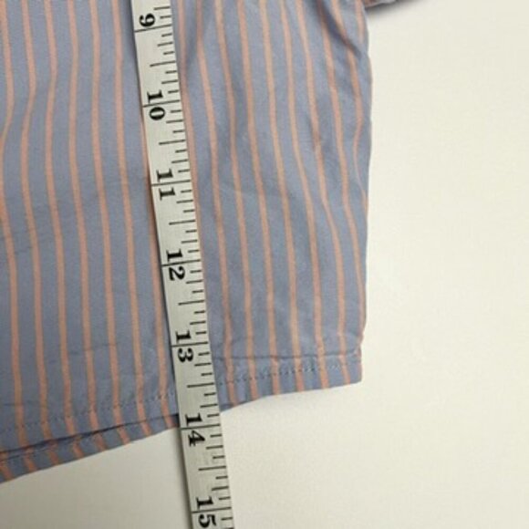 Reformation Willow Pajama Set Cropped Top Boxer Shorts Striped Blue Peach Size L - Picture 9 of 16